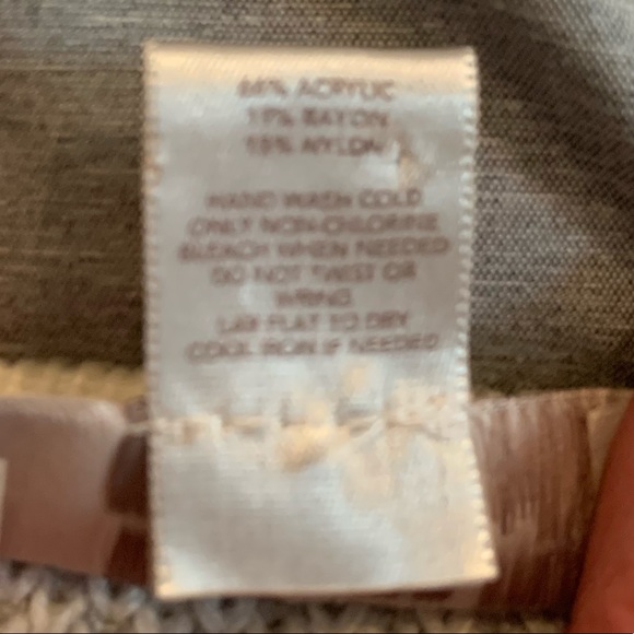 Loft sweater coat duster cardigan size L petite grey white - Picture 6 of 9